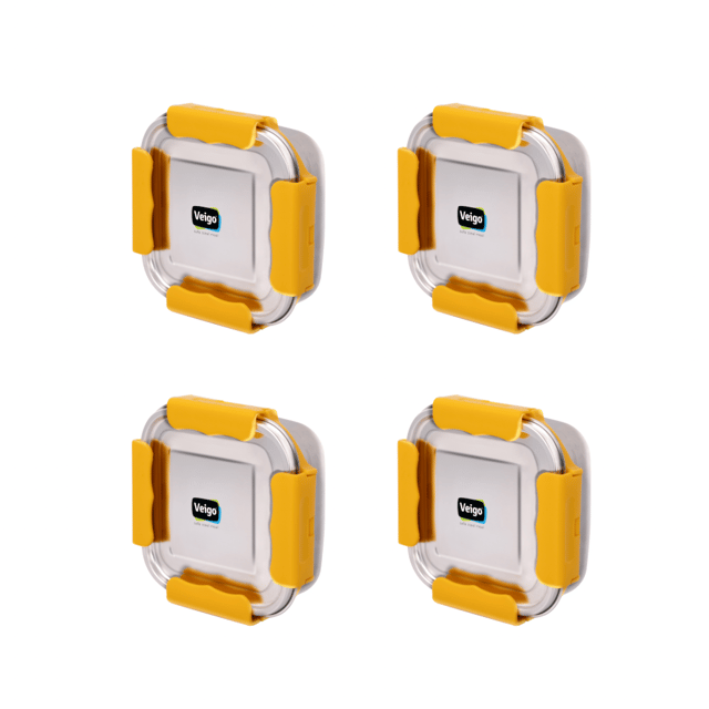 Veigo Outdoor Adventure - Set of 4 Stainless Steel Medium Lunch Boxes