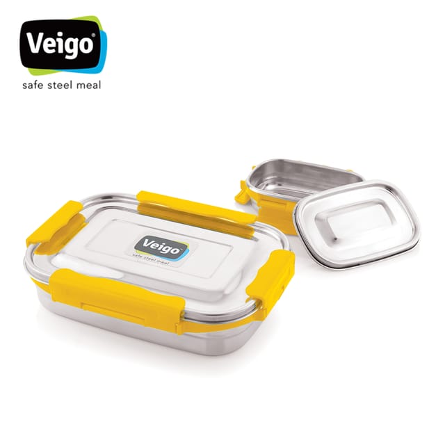 Veigo Maxosteel Jumbo Stainless Steel Lunch Box with Veg Box