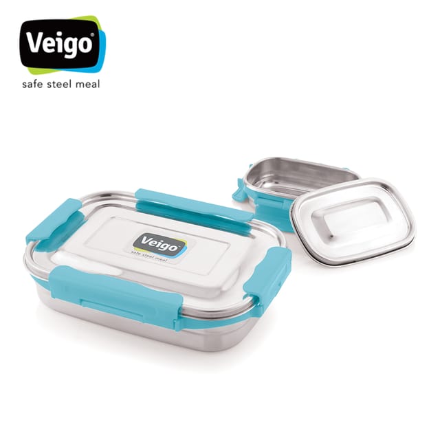 Veigo Maxosteel Jumbo Stainless Steel Lunch Box with Veg Box