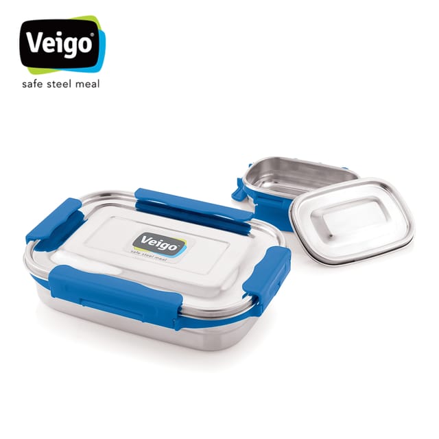 Veigo Maxosteel Jumbo Stainless Steel Lunch Box with Veg Box
