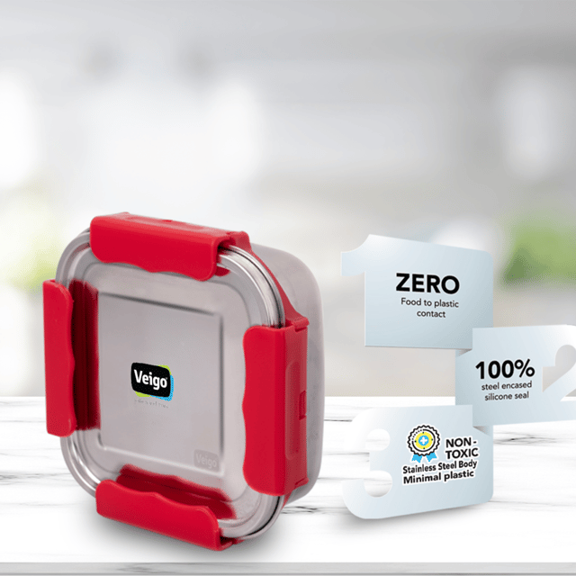 Veigo Medium MaxoSteel Stainless Steel Lunch Box