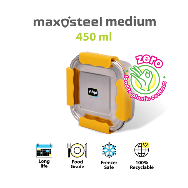 Veigo Medium MaxoSteel Stainless Steel Lunch Box