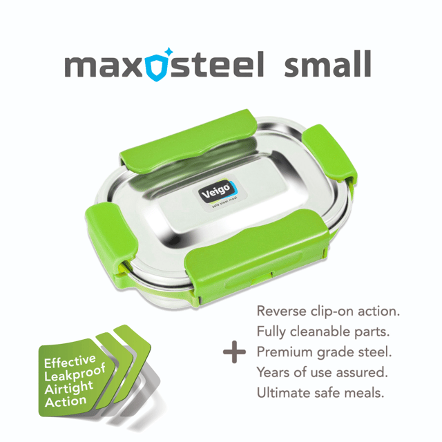 Veigo SMALL Stainless Steel Airtight & Leakproof Condiment Box