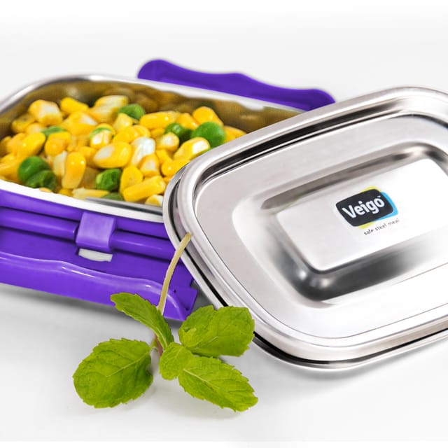 Veigo SMALL Stainless Steel Airtight & Leakproof Condiment Box