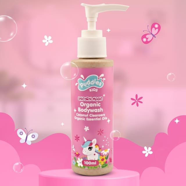 Puddles Kids Body Wash | Unicorn Magic Shower Gel– Chemical-Free, Paraben-Free, Vegan and Sulfate-Free – 100ml