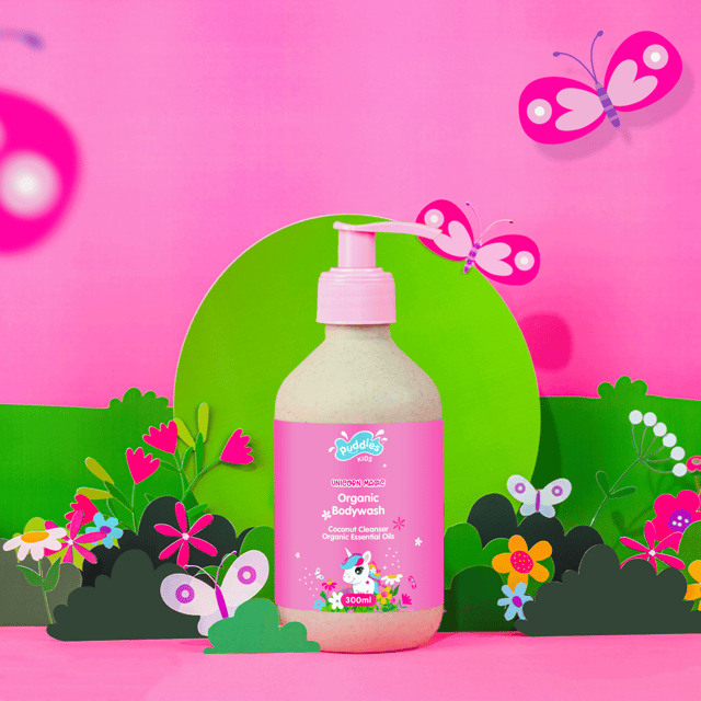 Puddles Kids Body Wash | Unicorn Magic Shower Gel– Chemical-Free, Paraben-Free, Vegan and Sulfate-Free – 300ml