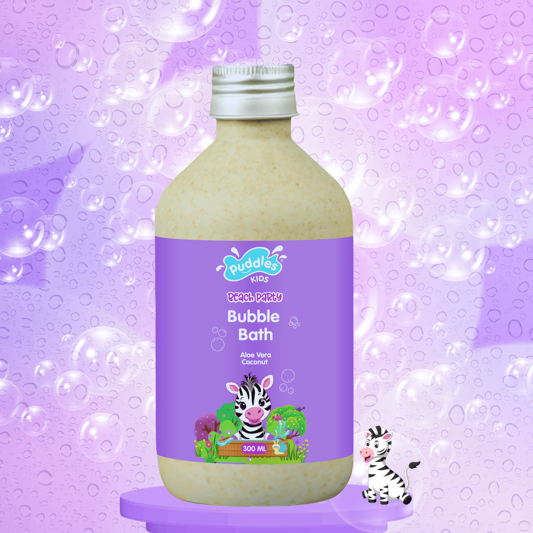 Puddles Kids Tear-Free Bubble Bath and Bodywash- Beach Party 300ml