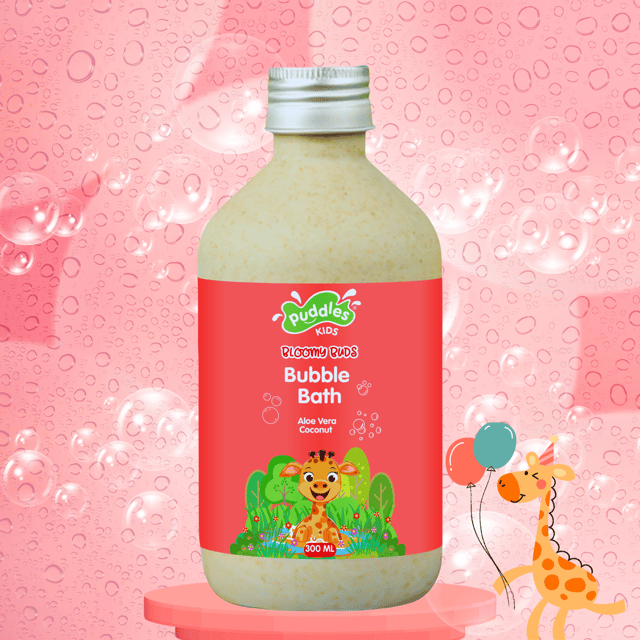 Puddles Kids Tear-Free Bubble Bath and Bodywash- Bloomy Buds 300ml
