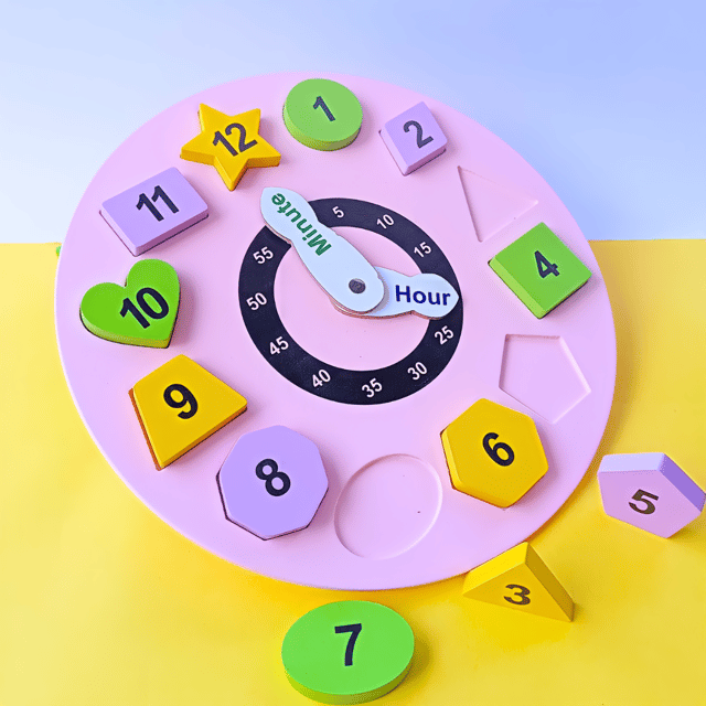 Wooden Puzzle Clock (12 Different Shapes)