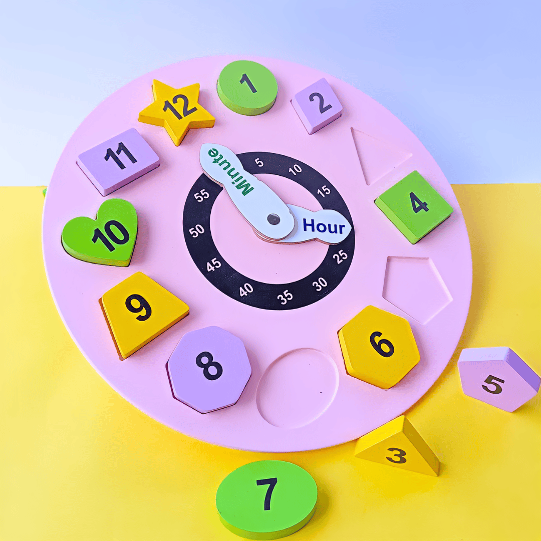 Wooden Puzzle Clock (12 Different Shapes)