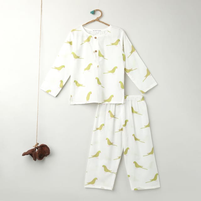 A Chatter of Parakeets' Kurta Pyjama Set