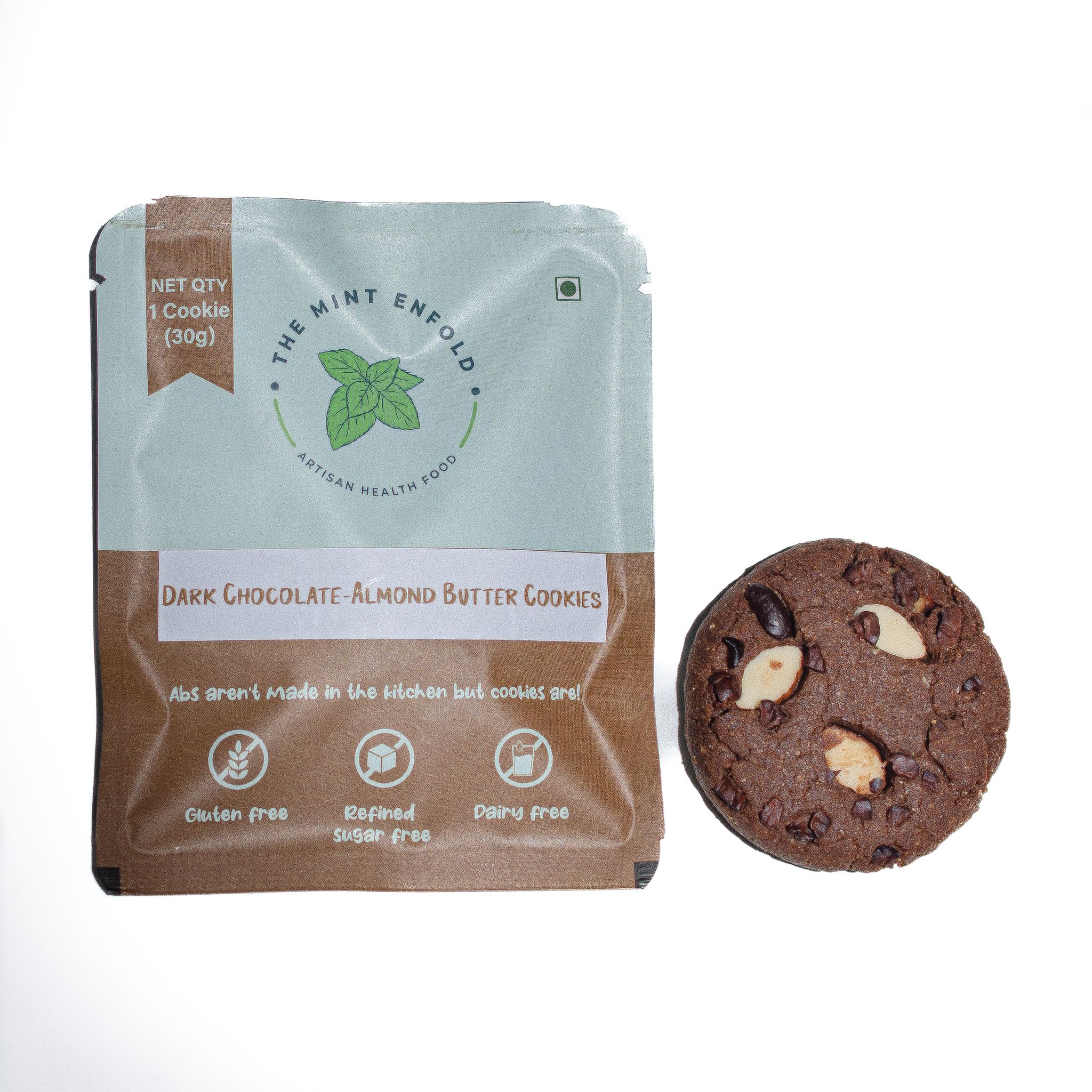 Dark Chocolate-Almond Butter Cookies (Single-serve X 3)