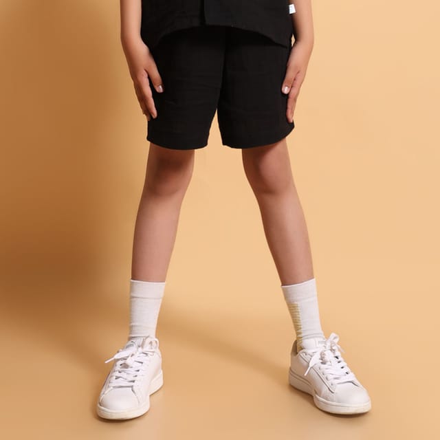 Kids of Greendeer Double Gauze Resort Lowers - Soft, Breathable & Relaxed Fit-Black